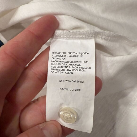 Perry Ellis Men’s 100% Cotton Short Sleeve Button-Up Shirt White Size XL - Picture 3 of 4